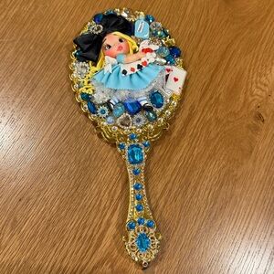 Alice in Wonderland Hand Crafted Gemstone Hand Mirror